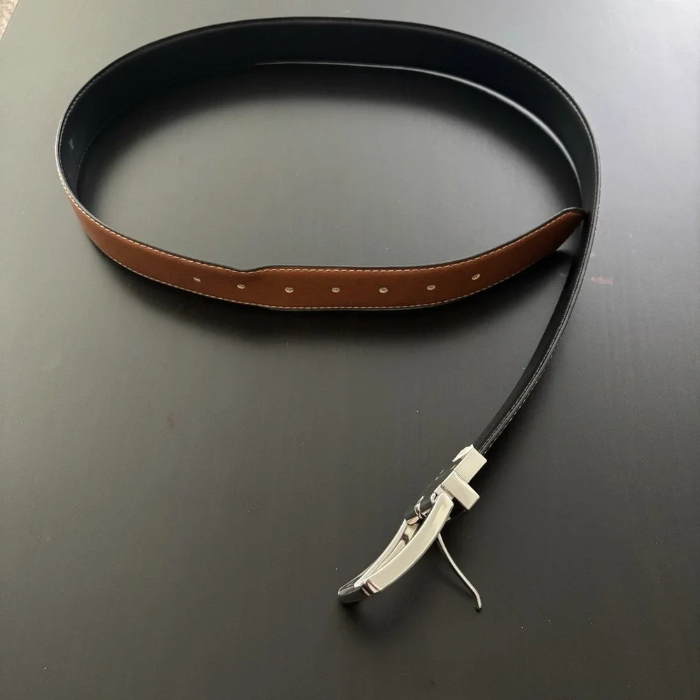 Steve Madden Reversible Leather Belt Black Brown Men's‎ 34/36 (40